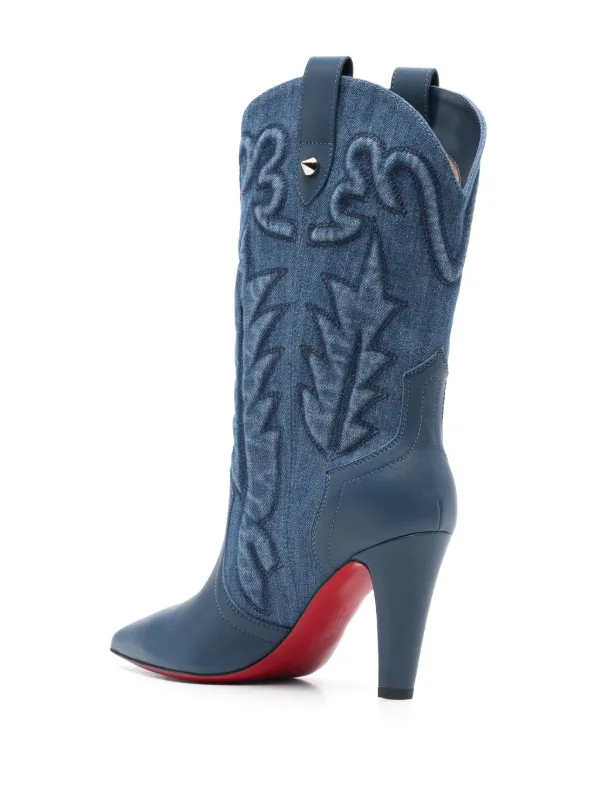 ブーツその他 CHRISTIAN LOUBOUTIN Woman Boots Blue 3230829 4084 Christian Louboutin 85mm Santiabooty Boots | Blue | FARFETCH