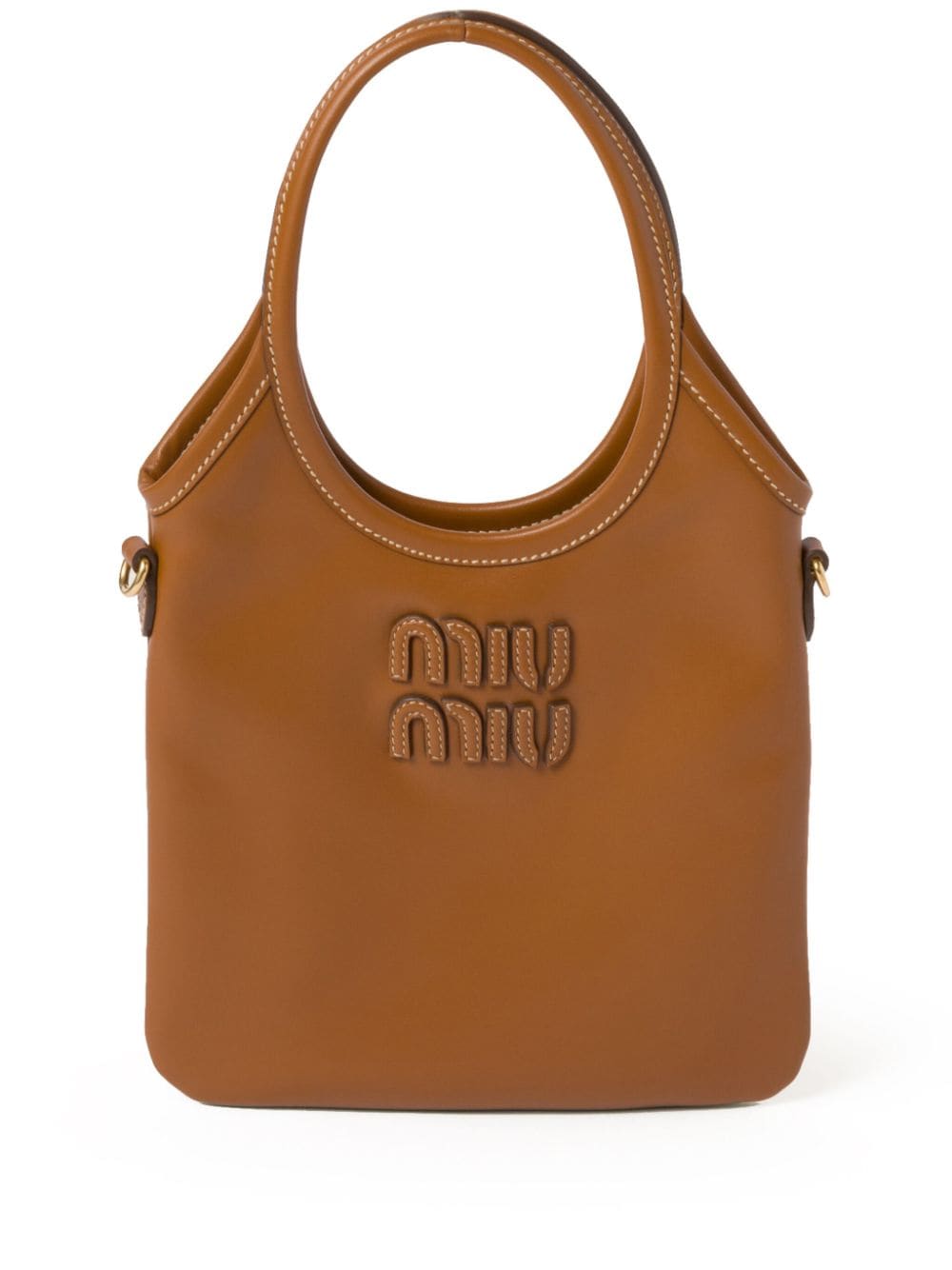 Miu Miu Ivy Tote Bag In Brown