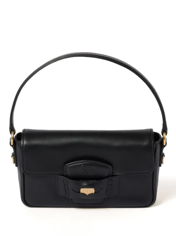 Miu Miu Penny Shoulder Bag Black FARFETCH AE