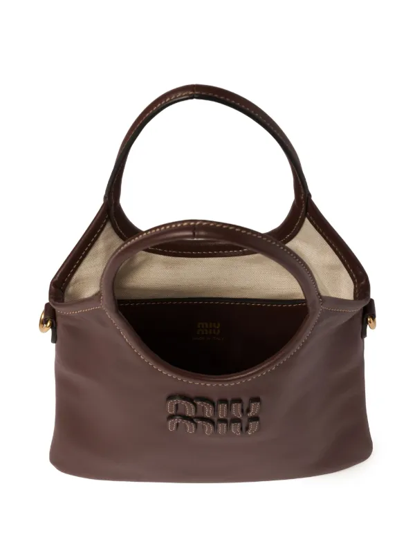 【MiuMiu】IVY leather handbag Large Miu Miu Ivy Leather Handbag | Brown | FARFETCH