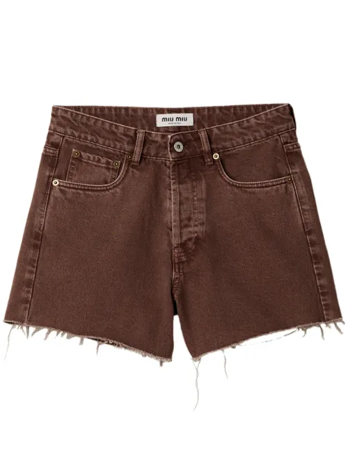 Miu Miu short Bull en jean - Marron - Miu Miu - Modalova