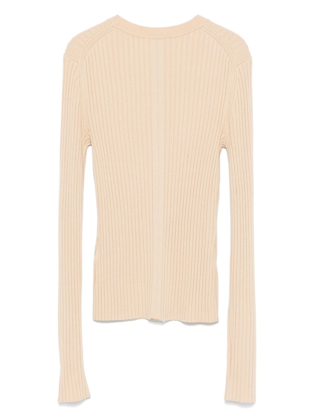 JOSEPH Geribbelde sweater met ronde hals - Beige