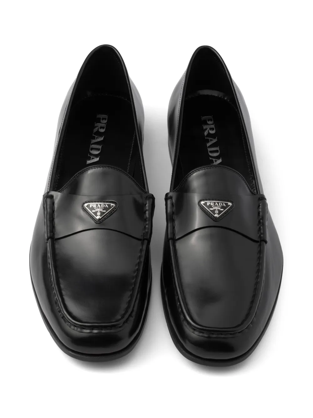 Prada leather loafers Black