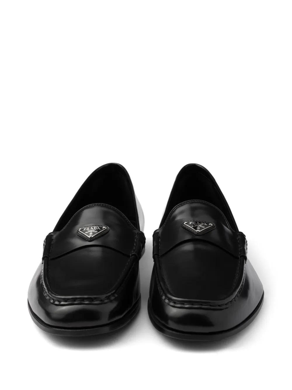 Prada leather loafers Black