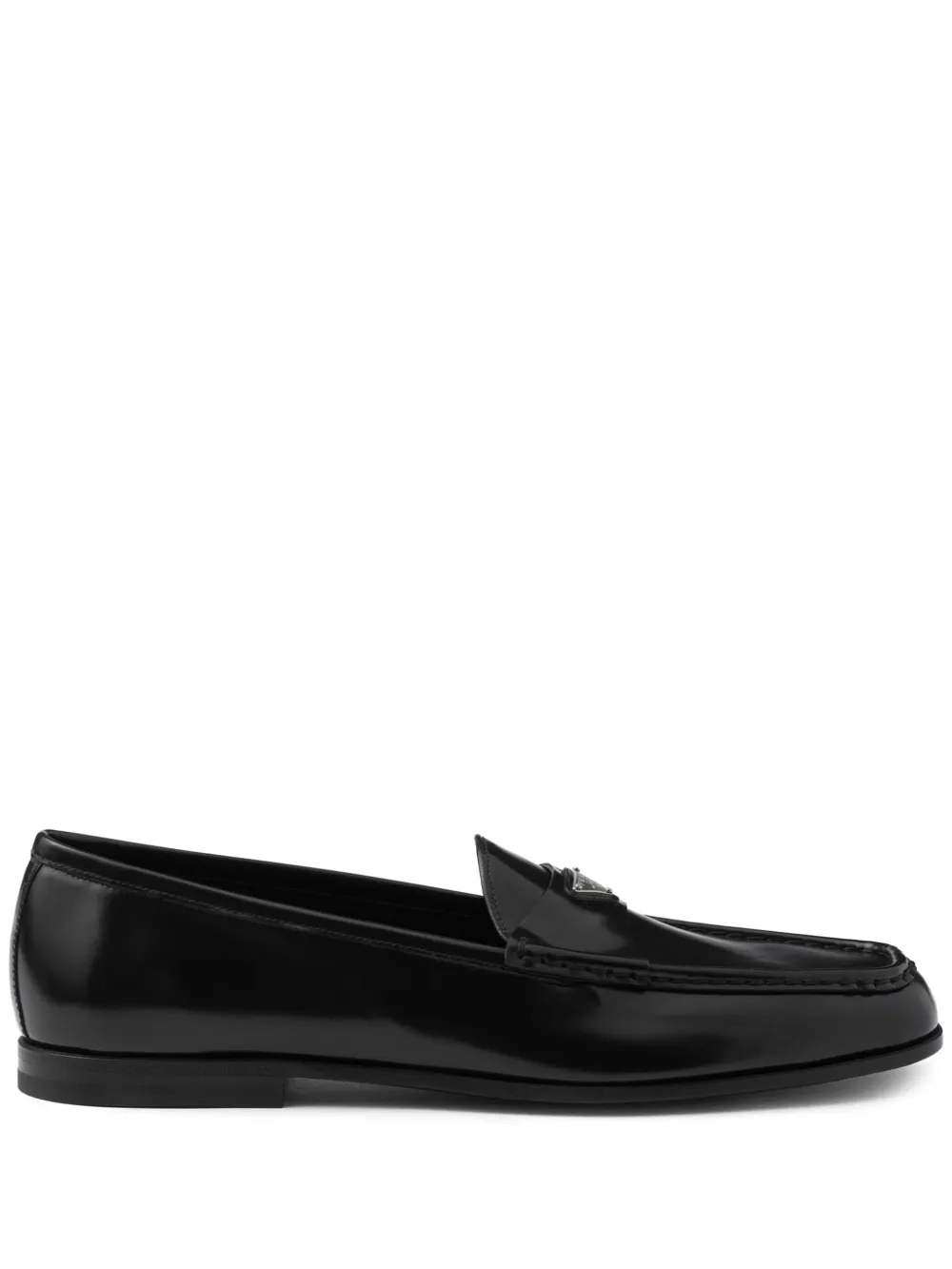 Prada leather loafers Black