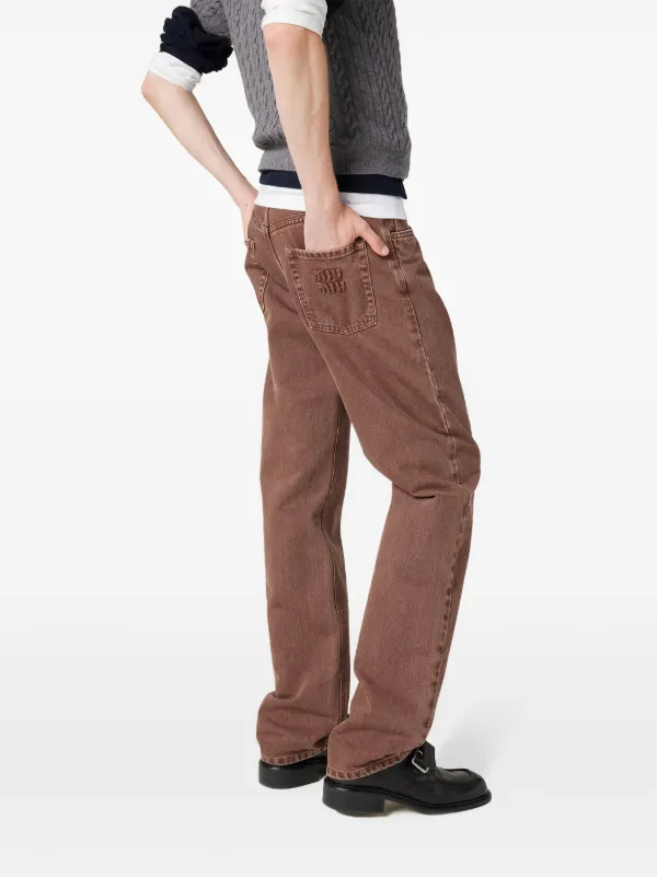 Miu Miu straight-leg Jeans | Brown | FARFETCH