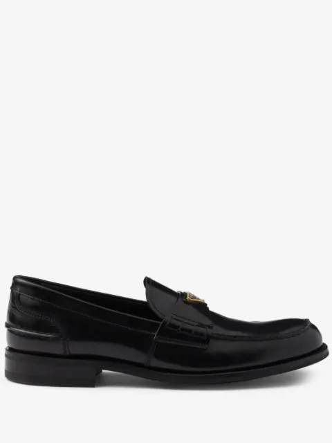 Prada brushed leather loafers