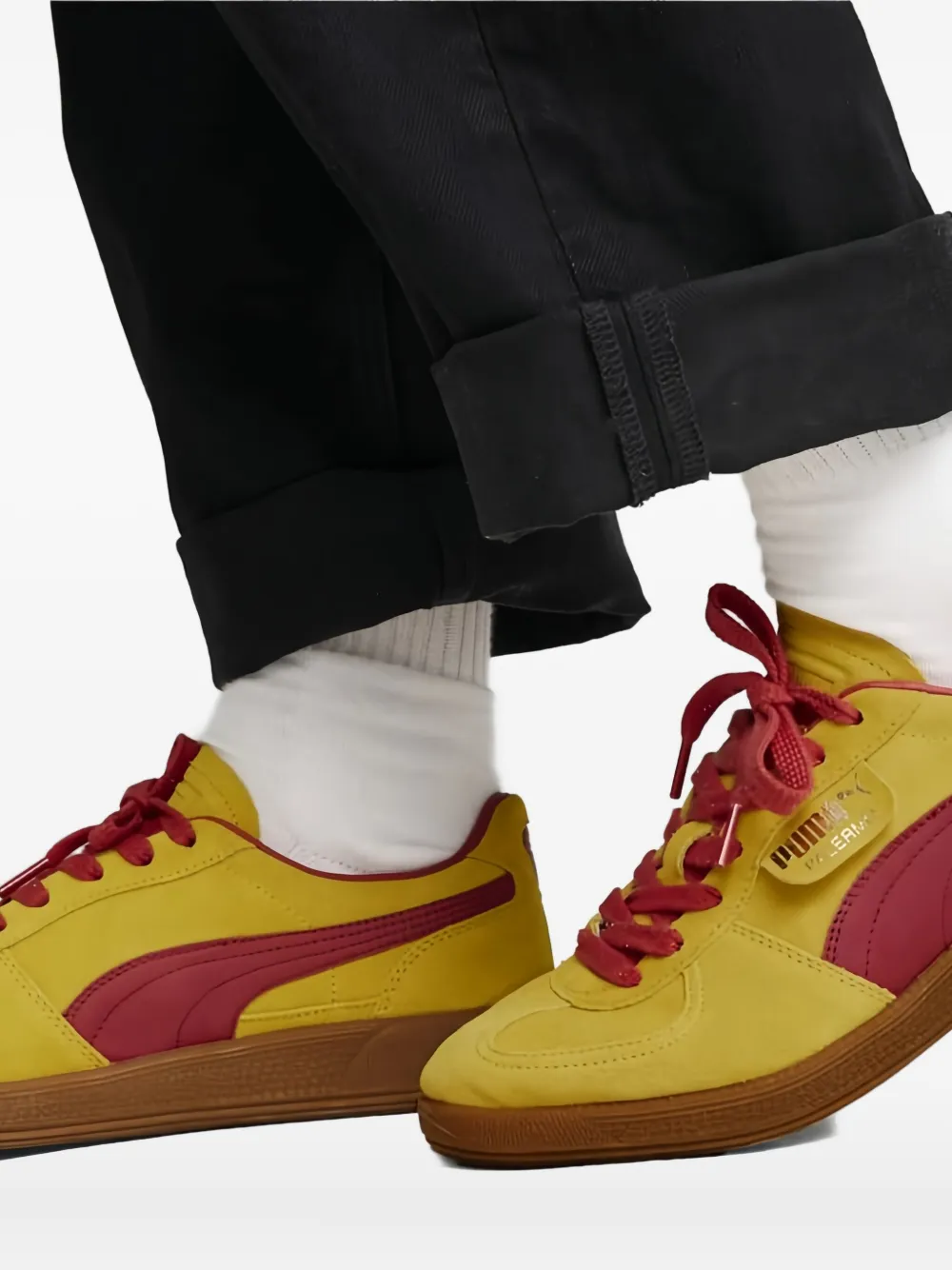 PUMA Palermo "Pelé Yellow Club Red" sneakers