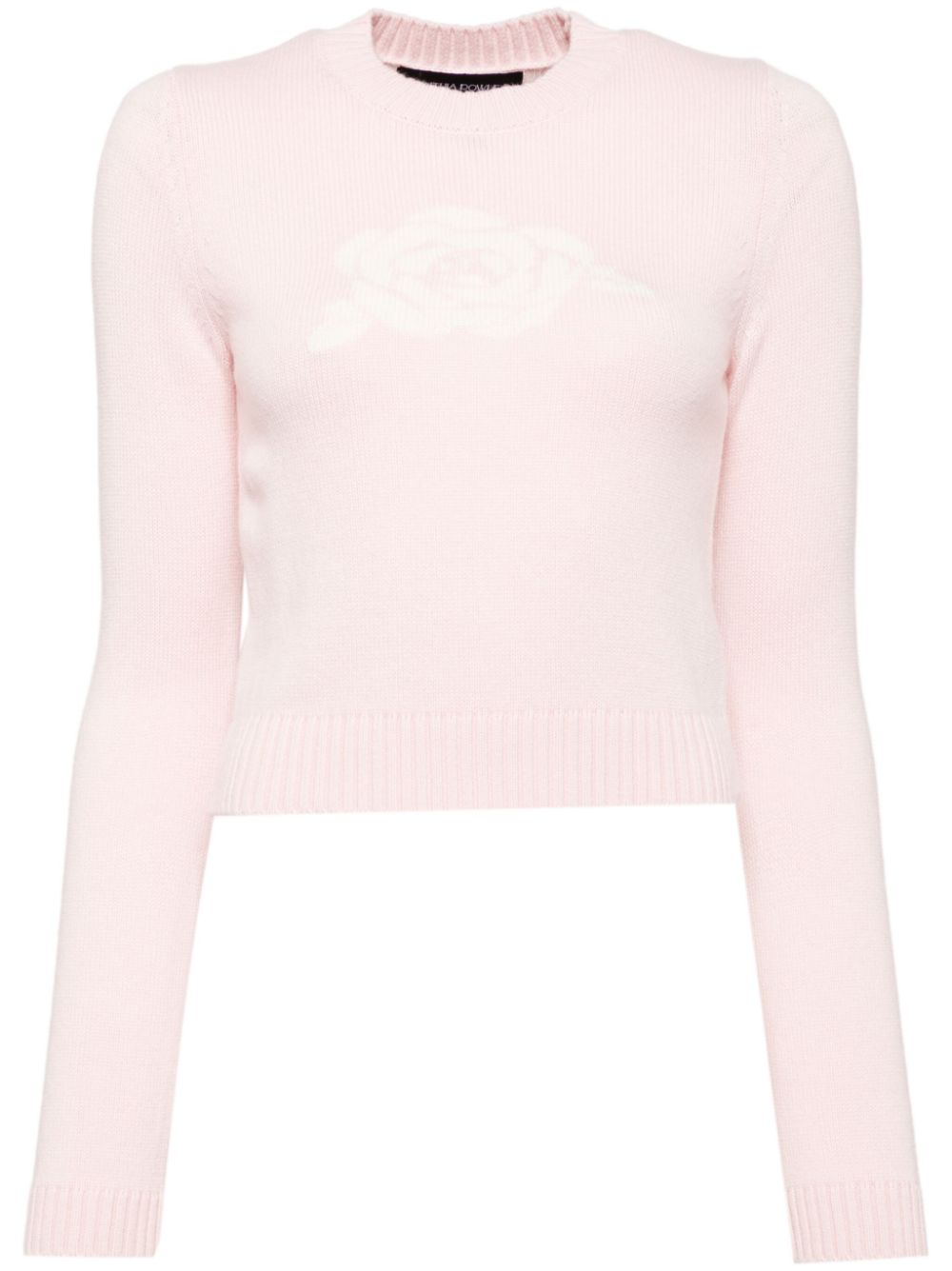 rose-intarsia jumper