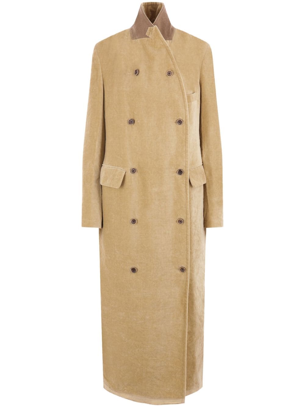 Uma Wang Double-breasted Coat In Neutrals