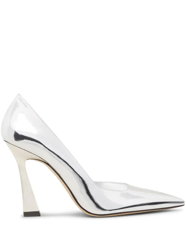 Stuart Weitzman 100mm Vinnie D Orsay Pumps Silver FARFETCH UK