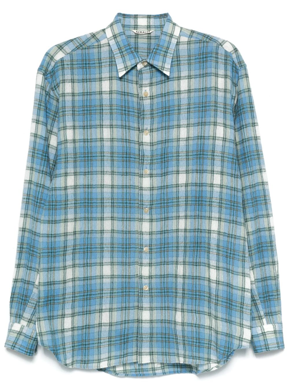 Auralee check-pattern wool shirt - Blue