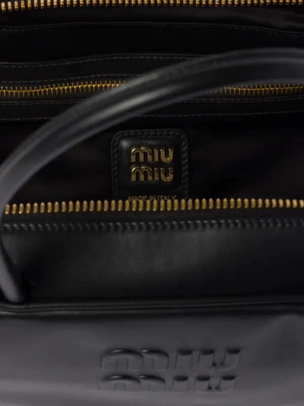 Miu Miu Beau Leather top-handle Bag | Black | FARFETCH