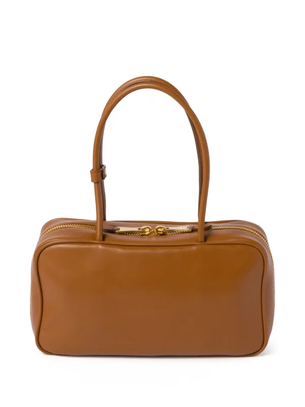 24AW new/MiuMiu ボーラージレザートートバッグ Bag Brown Beau Large leather tote bag in brown - Miu Miu | Mytheresa