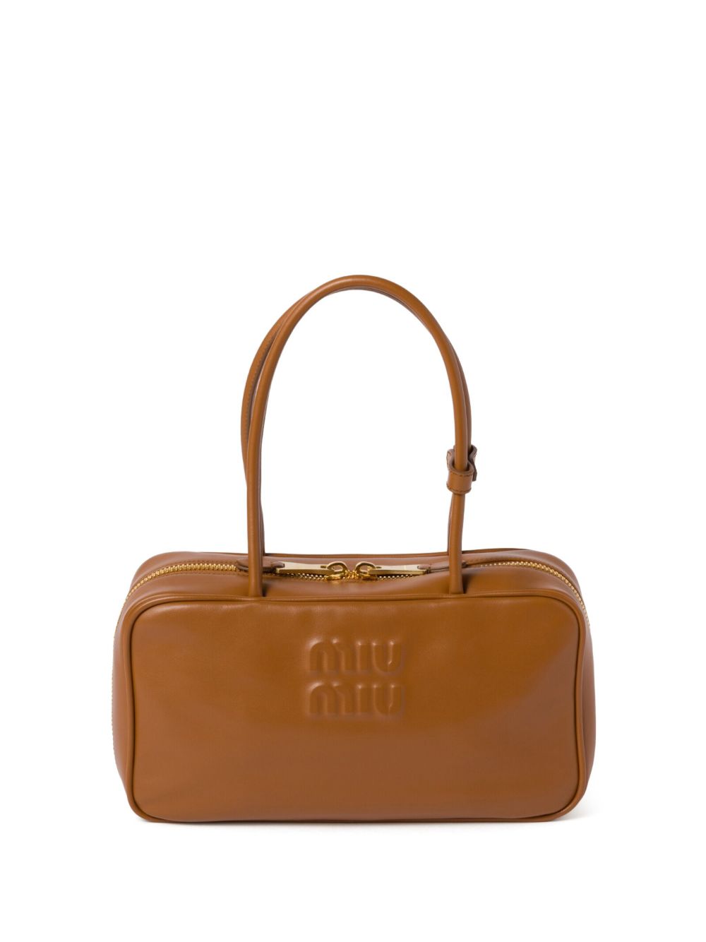 Miu Beau leren shopper Bruin