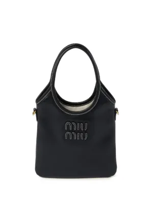 Miu Miu Ivy レザーハンドバッグ | ブラック | FARFETCH JP