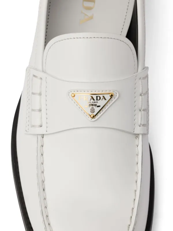 Prada Leather Loafers | White | FARFETCH Prada Leather Loafers | White | FARFETCH
