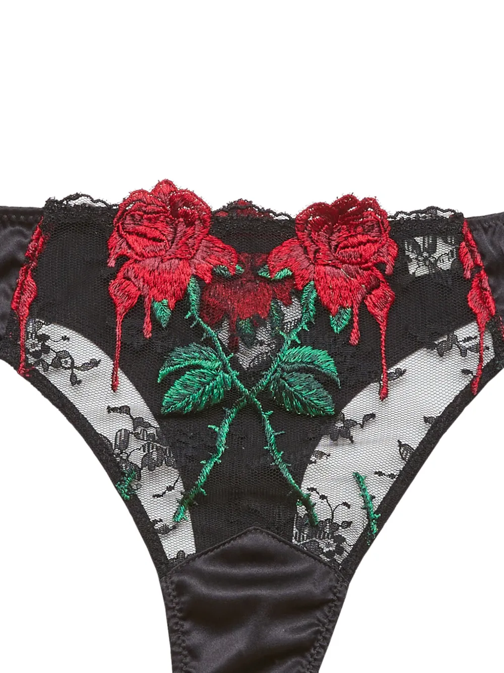fleurdumal Fleur Du Mal String met borduurwerk - Zwart