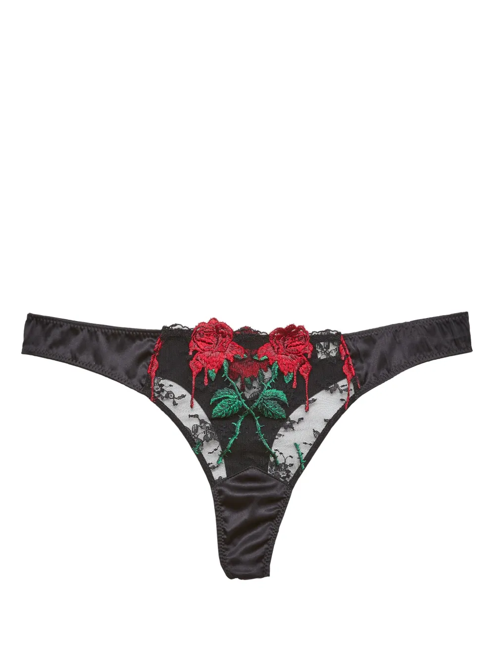 Fleur Du Mal string Vampire Rose à broderies | noir | Image 1