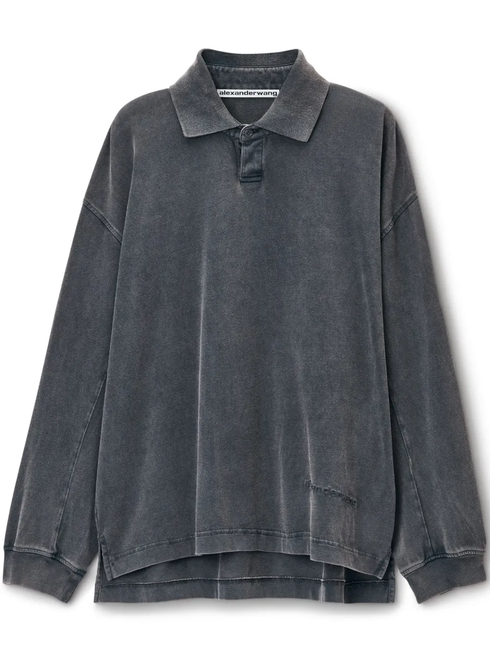 Alexander Wang Cotton Polo Shirt In Grey