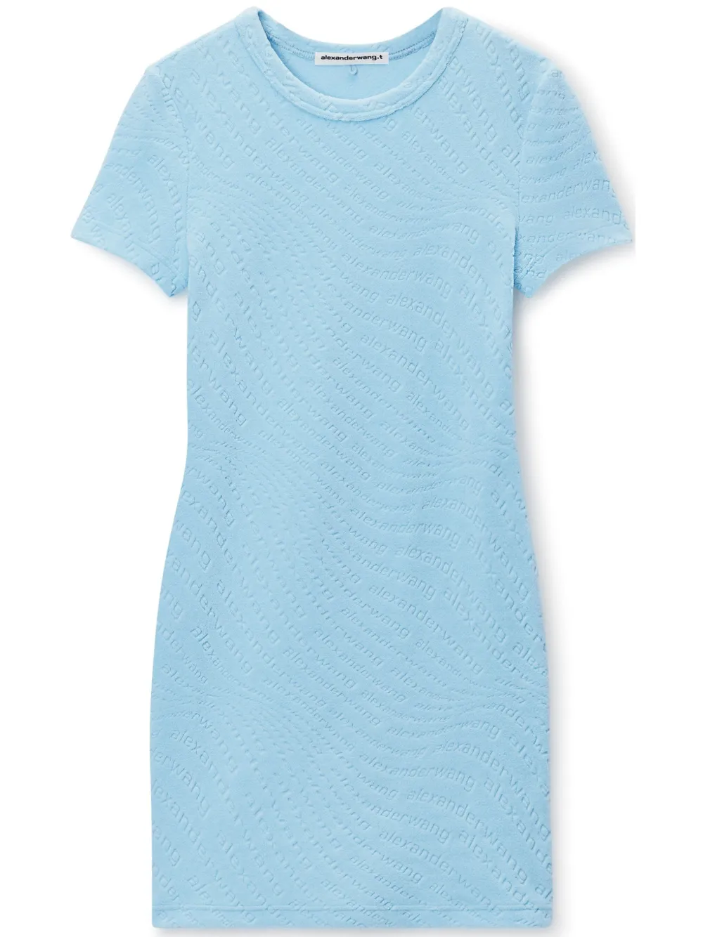 Alexander Wang Crew-neck Shortsleeved Mini Dress In Blue