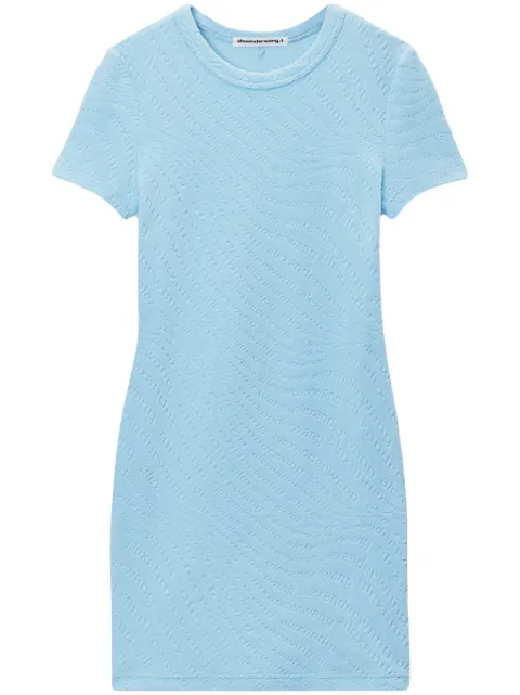 Alexander Wang vestido corto manga corta con cuello redondo