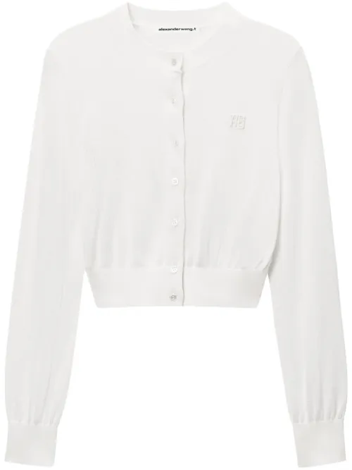 Cardigan crop à col ras-de-cou - Alexander Wang - Modalova