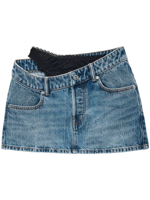 Alexander Wang asymmetric lace-detail denim skirt Women