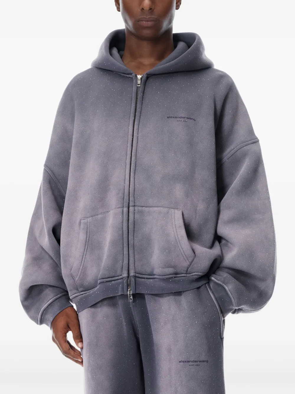 Alexander Wang Hoodie met geborduurd logo Paars