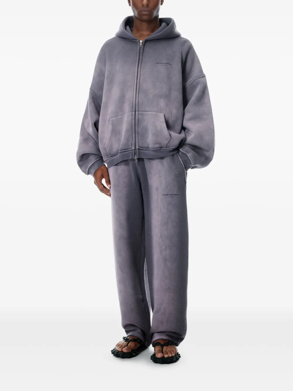 Alexander Wang Hoodie met geborduurd logo Paars