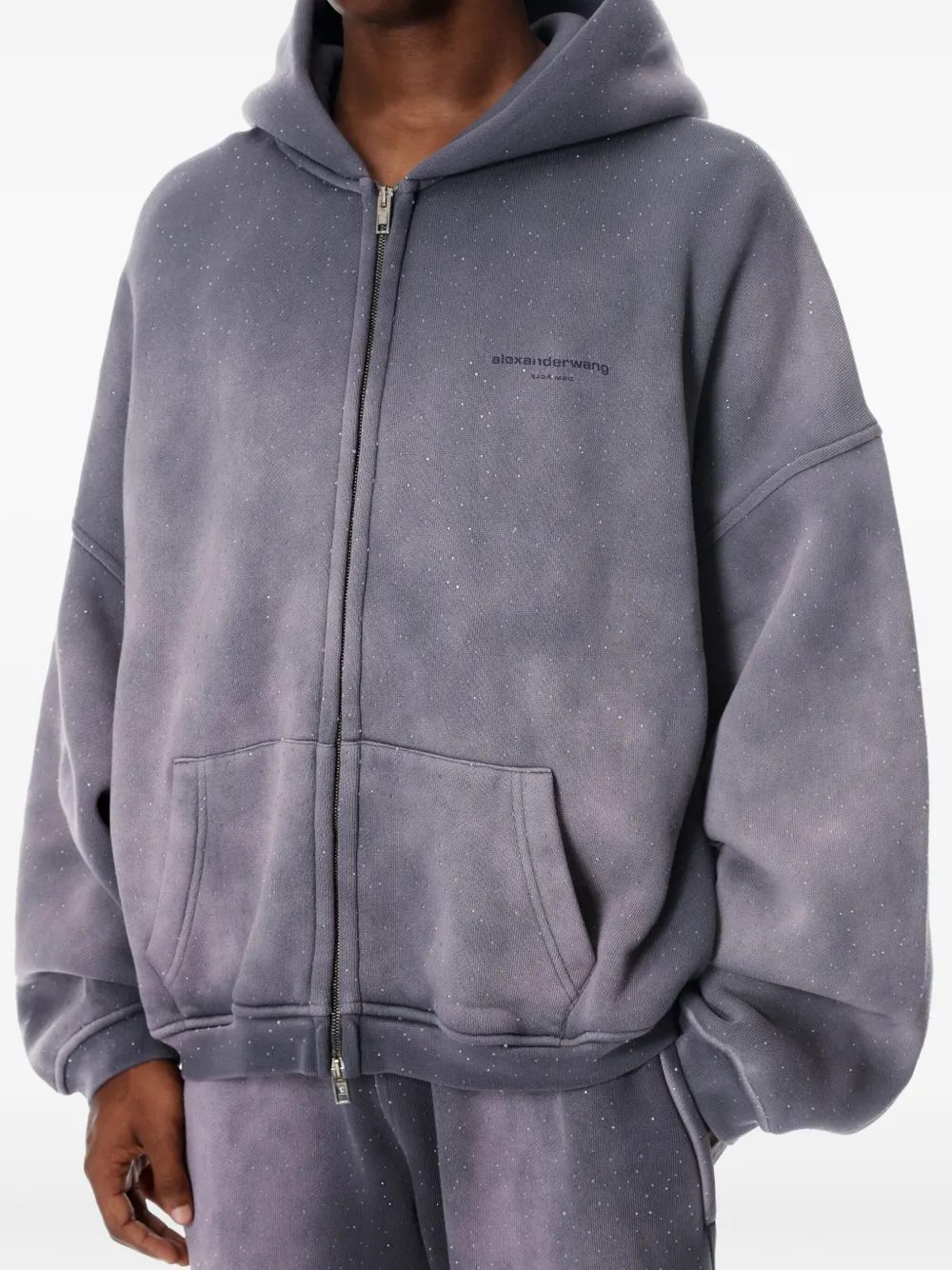 Alexander Wang Hoodie met geborduurd logo Paars