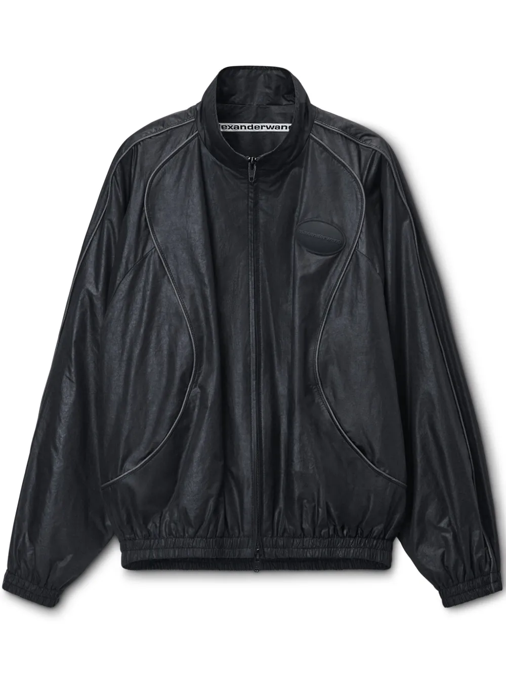 Alexander Wang Piped-trim Track Jacket In Black