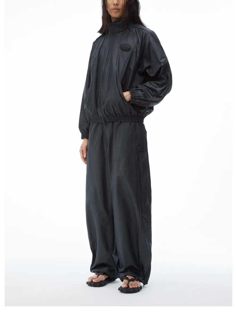 Alexander Wang Piped-trim Track Jacket In Black