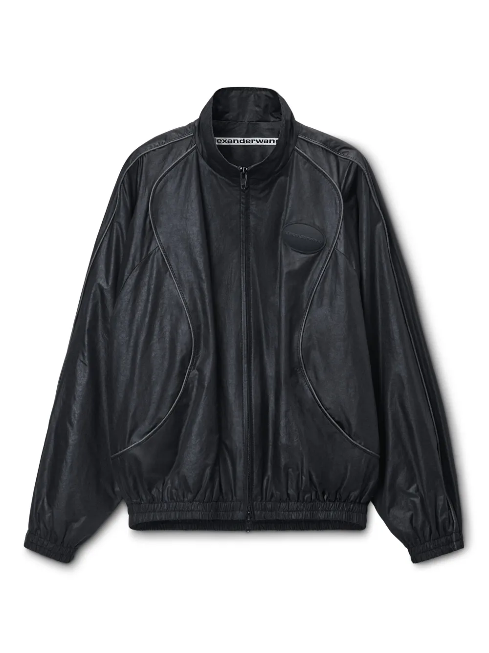 Alexander Wang Piped-trim Track Jacket In Black
