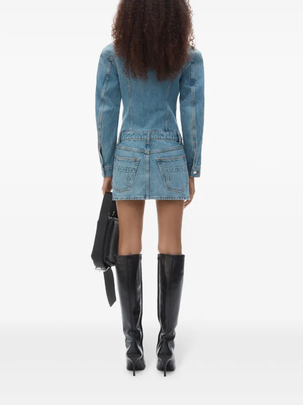 【Alexander Wang】ドロップショルダー ミニドレス Alexander Wang ドロップショルダーミニドレス | ブルー