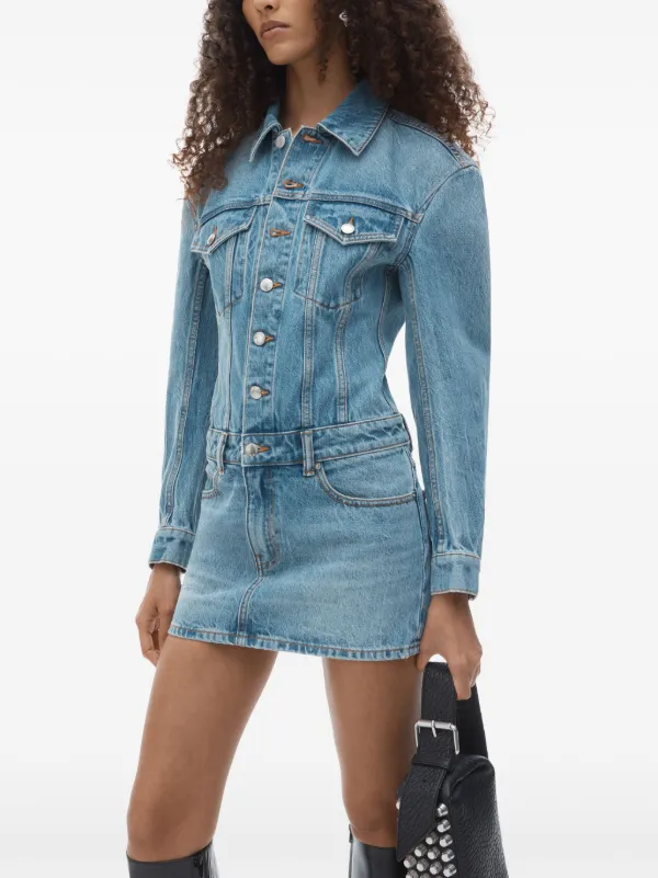 【Alexander Wang】ドロップショルダー ミニドレス Alexander Wang ドロップショルダーミニドレス | ブルー