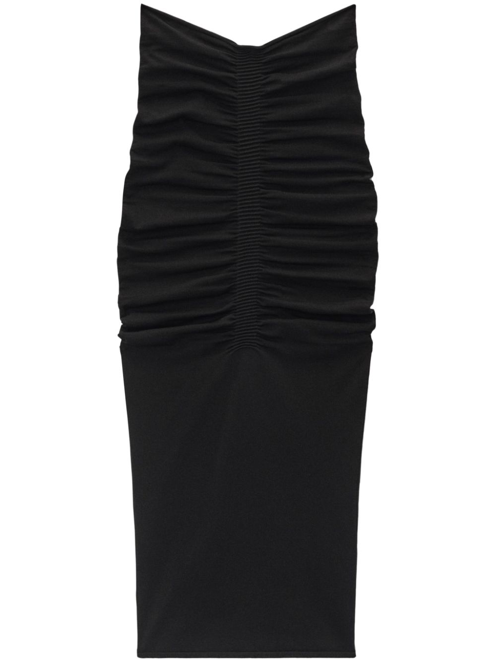 ruched maxi skirt