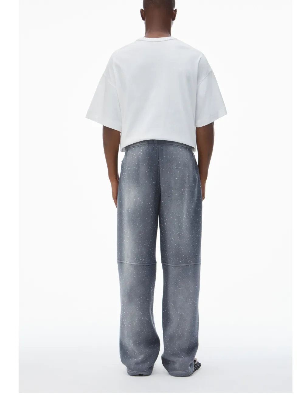Alexander Wang Crystal-embellished Track Pants In Grey