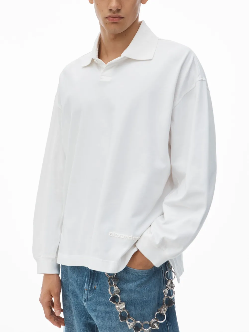 Alexander Wang Jersey poloshirt Wit