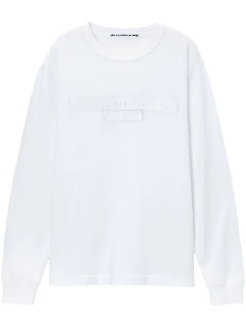 Alexander Wang distressed-logo cotton T-shirt