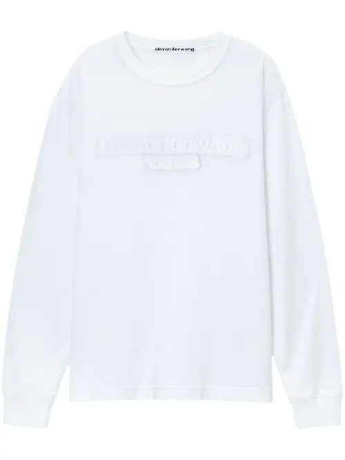 T-shirt en coton à logo à effet usé - Alexander Wang - Modalova
