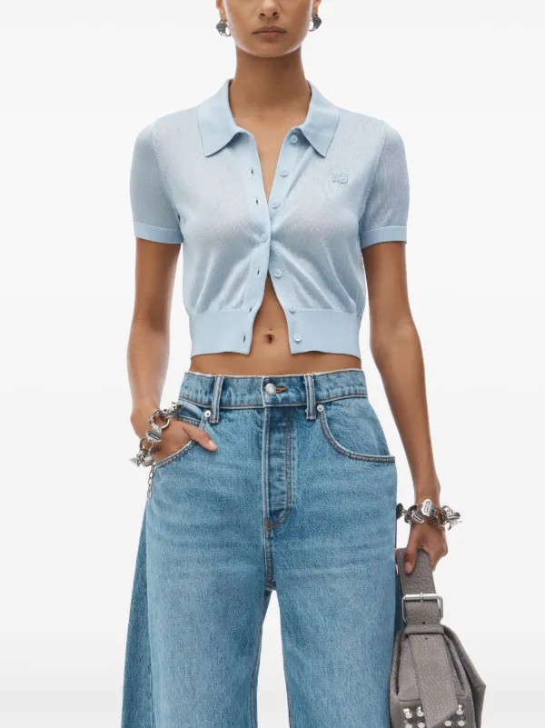 Tシャツ・カットソー T by Alexander Wang CROPPED POLO CARDIGAN (4KC1253077 629) T by Alexander Wang Cropped Polo Cardigan | italist, ALWAYS