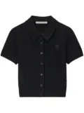 Alexander Wang logo-embroidered polo shirt - Black