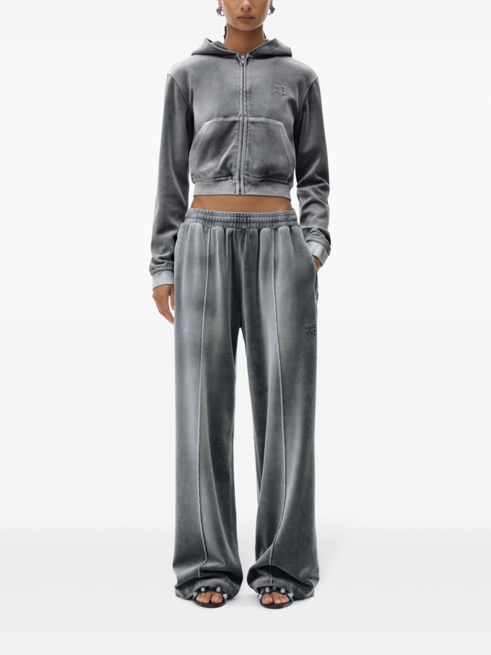 Alexander Wang embossed-logo track pants - Grijs