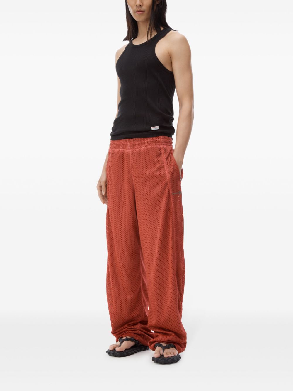 Alexander Wang perforated mesh trousers - Rood