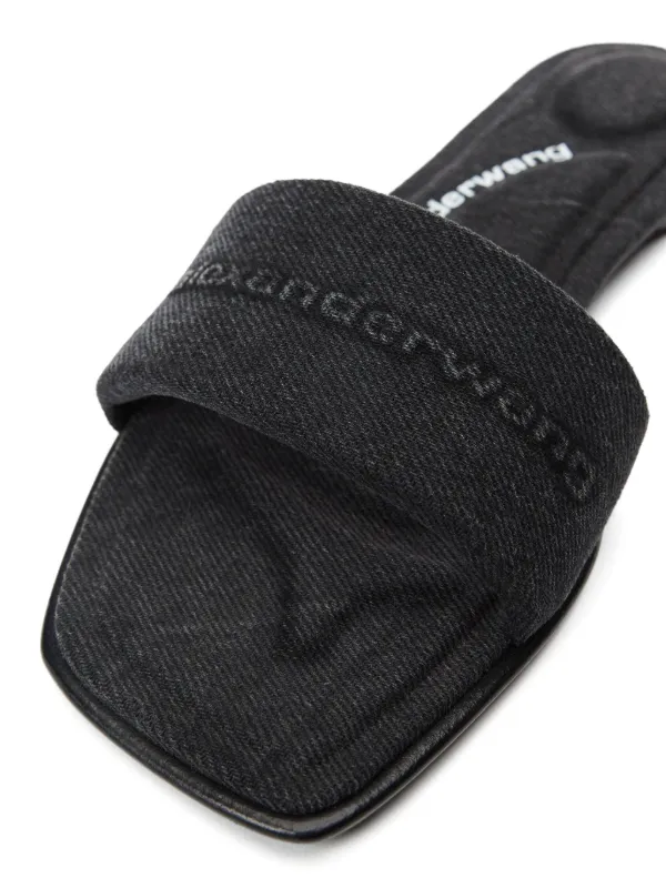 サンダル・ミュール ALEXANDER WANG Black Satin Vy Slippers Alexander Wang Vy slide sandals for Women - Black in UAE