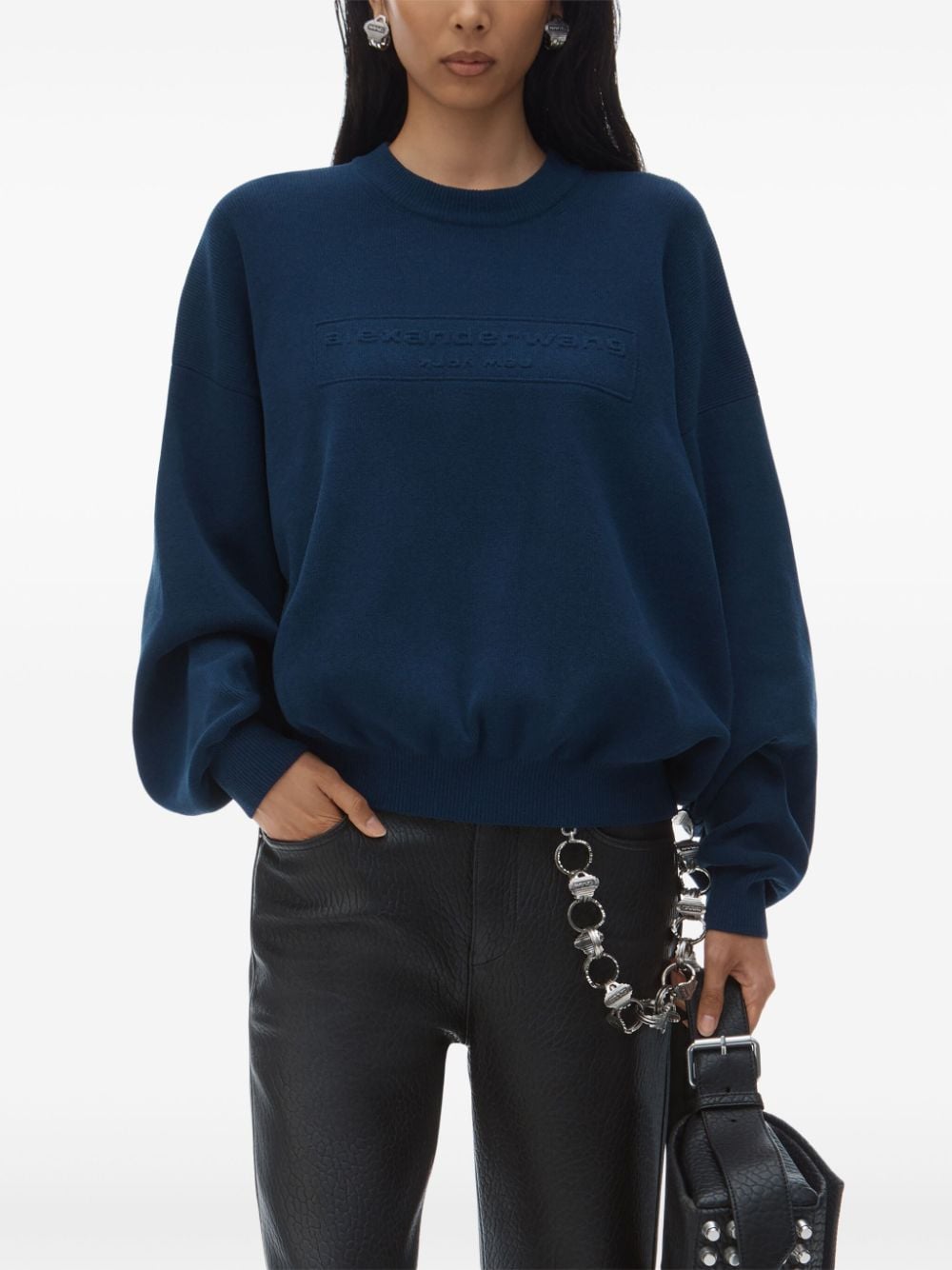 Alexander Wang logo-embossed sweatshirt - Blauw