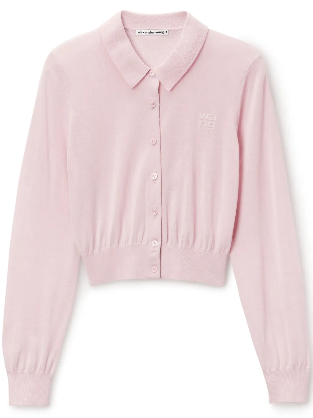 Alexander Wang Stacked-logo Cardigan In Pink