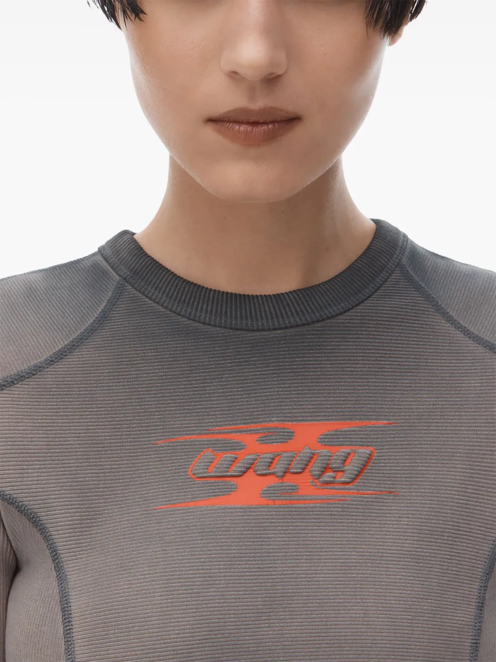 Alexander Wang T-shirt met geborduurd logo Grijs