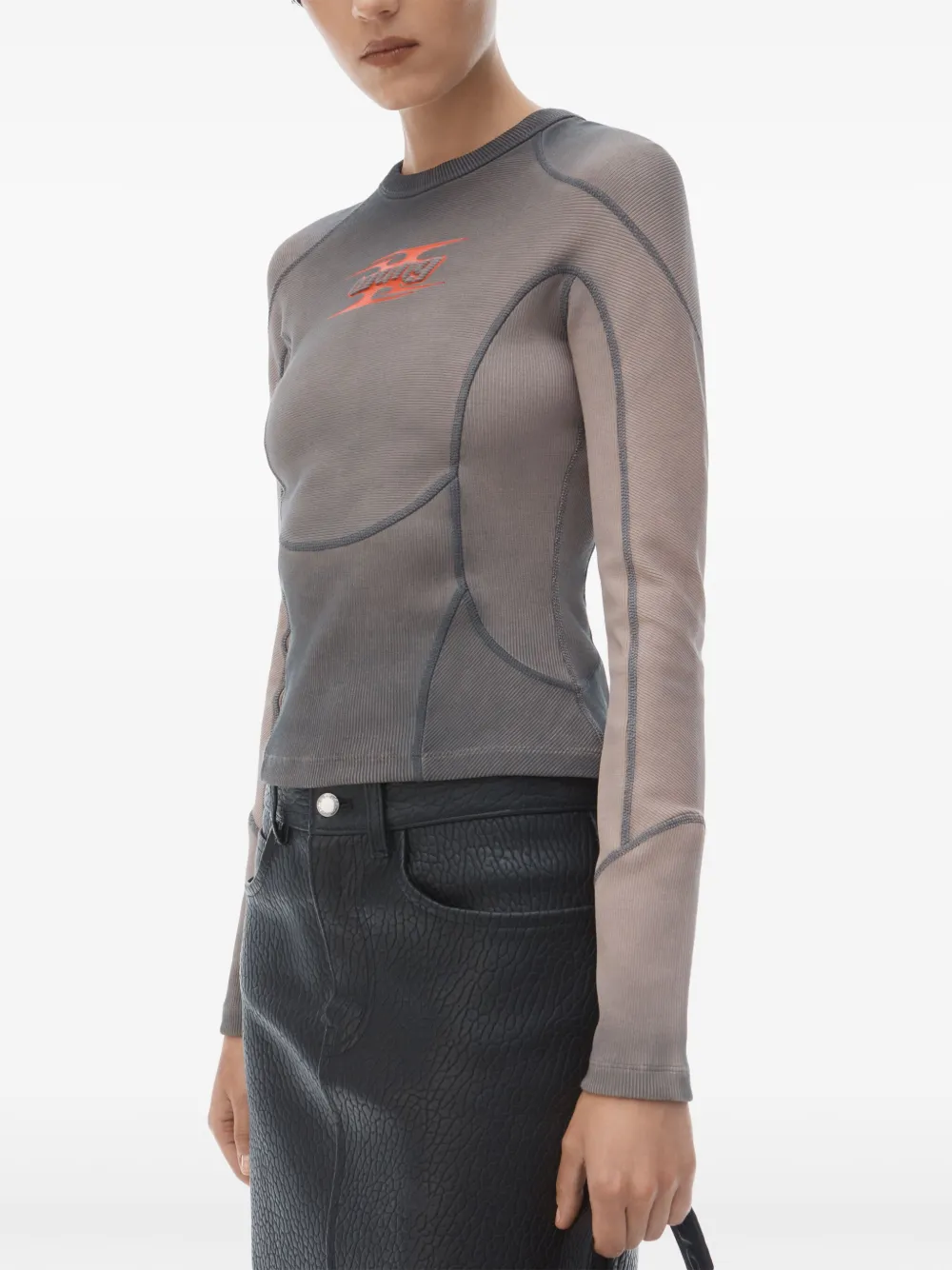 Alexander Wang T-shirt met geborduurd logo Grijs